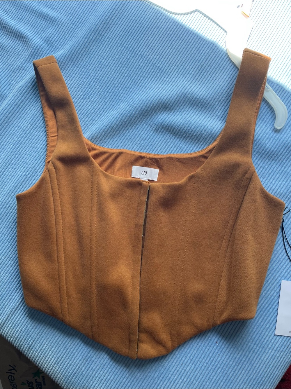LPA Rust Square-Neck Corset Crop Top
